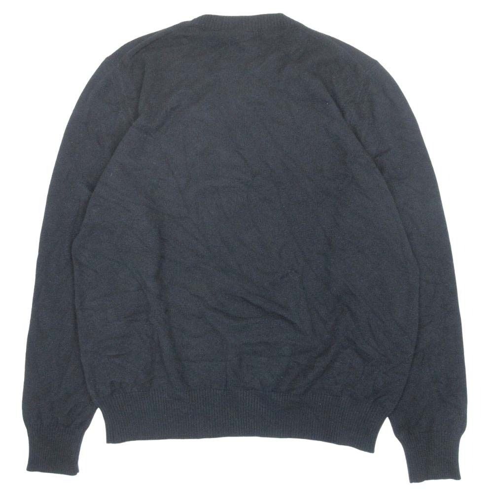 Dior Cashmere Knit Logo One Point High Gauge Sweater Top Pullover XL Black — view 2