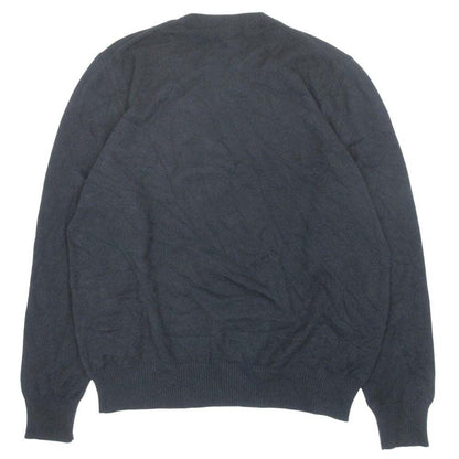 Dior Cashmere Knit Logo One Point High Gauge Sweater Top Pullover XL Black — view 2