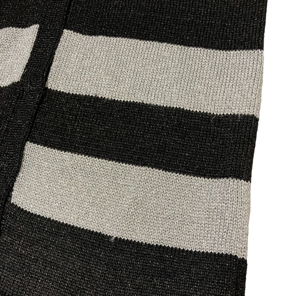 Dolce & Gabbana Border Pattern Lame Knit Cardigan 36 Black Gray — view 5