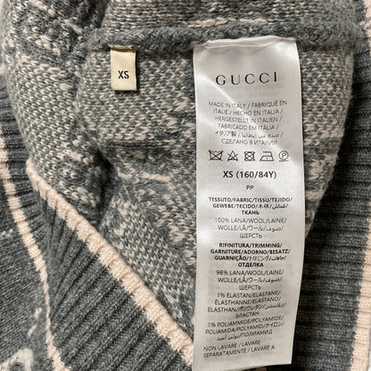 Gucci GG Boucles Wool Jacquard Top Sweater XS Gray — view 5