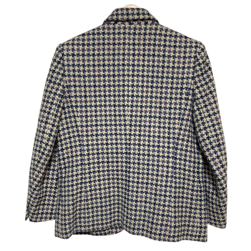 Hermes Tweed Single Jacket Skirt Set 42 Navy — view 3