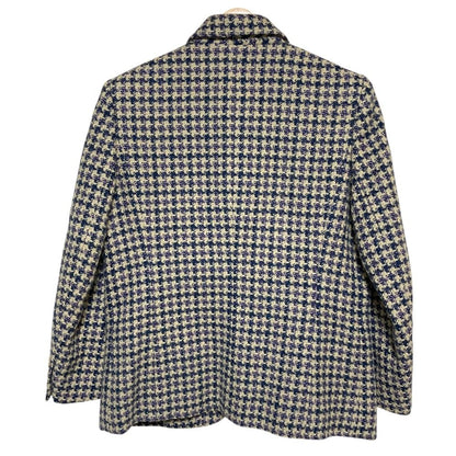 Hermes Tweed Single Jacket Skirt Set 42 Navy — view 3