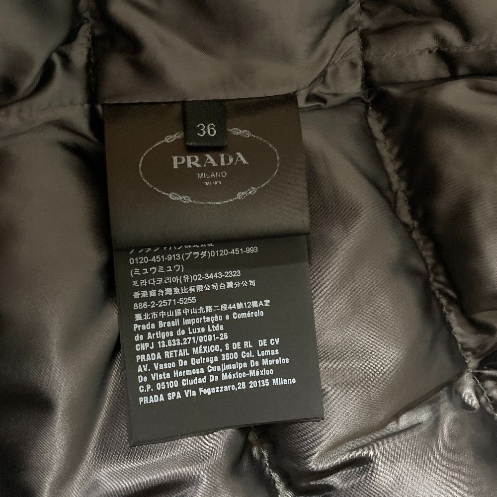 Prada Waist Shirred Hooded Down Coat 36 Gray — view 8