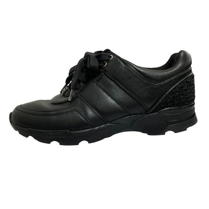 Chanel Tweed Leather Sneakers 38 Black — view 5