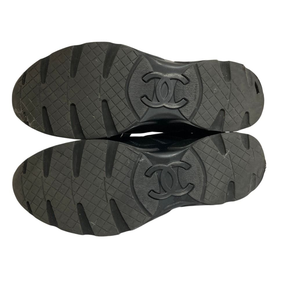 Chanel Tweed Leather Sneakers 38 Black — view 6