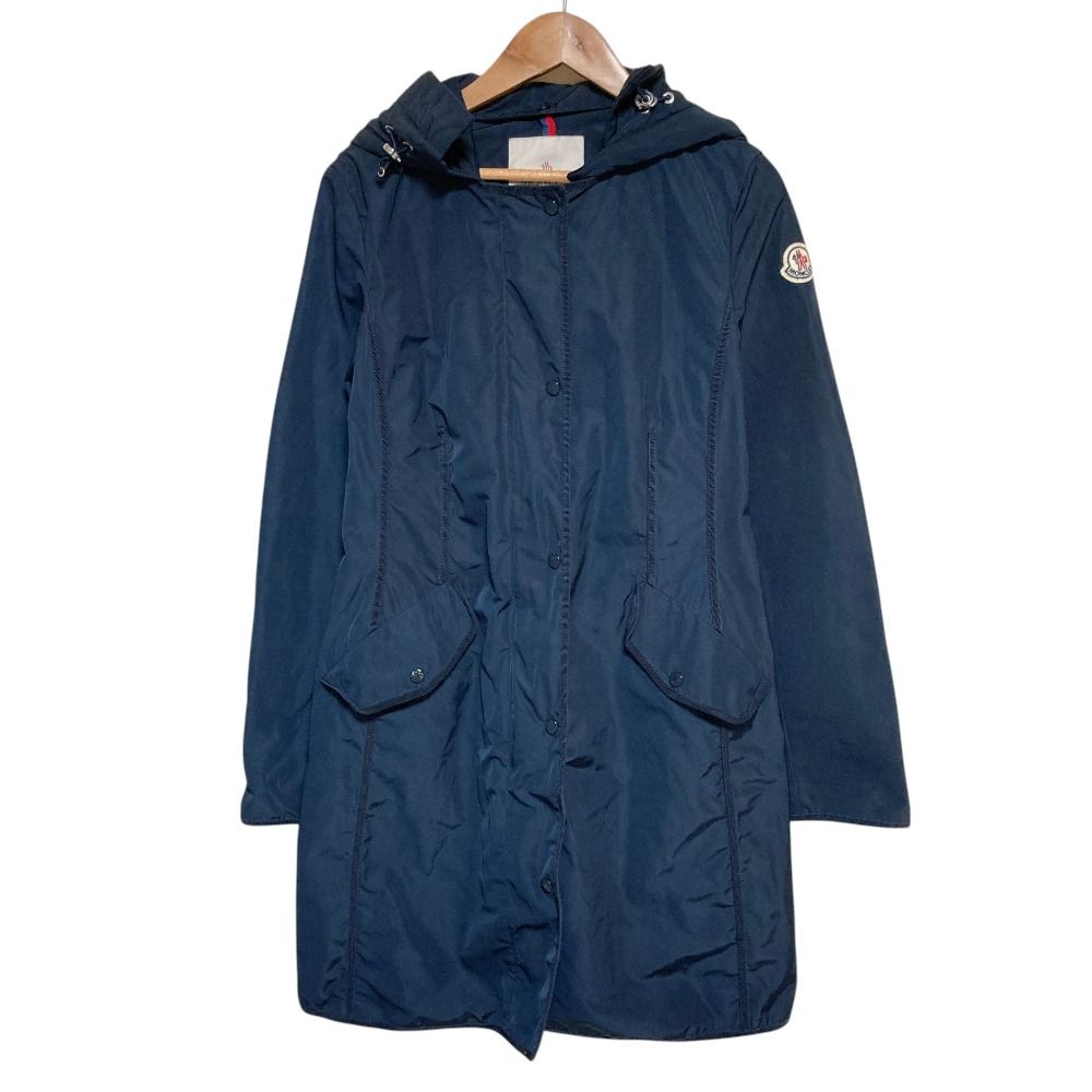 Moncler Argeline Nylon Hooded Coat 0 Navy
