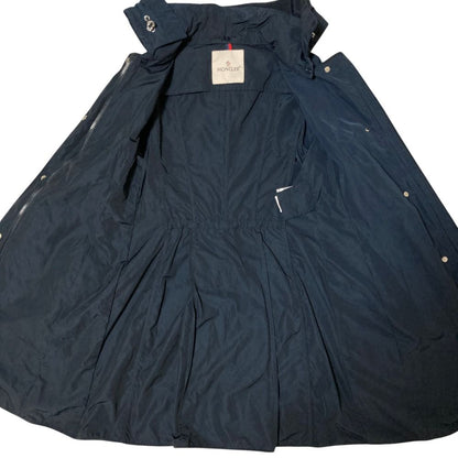 Moncler Argeline Nylon Hooded Coat 0 Navy — view 3