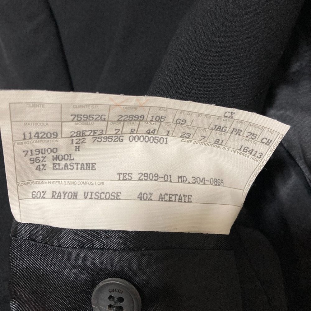 Gucci Era Tailored Jacket Trousers Pants Suit Set 44 Black — view 8