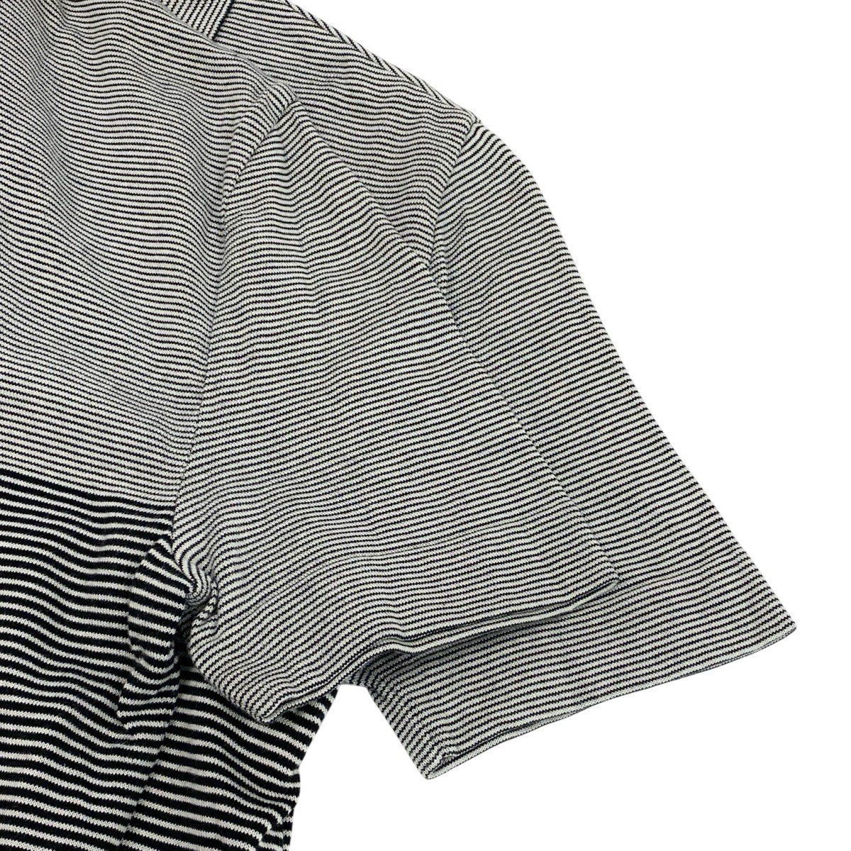 Chanel Boutique CC Logo Button Short Sleeve Polo Shirt Border 38 Black White — view 5