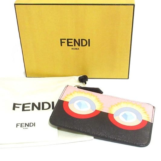 Fendi Bugsmon Star Coin Key Case Black Pink Key Holder
