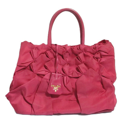 Prada Nylon Frill Gather Handbag Pink — view 2