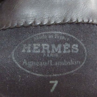 Hermes Princess Kelly Leather Gloves Mink 7 Dark Brown — view 5