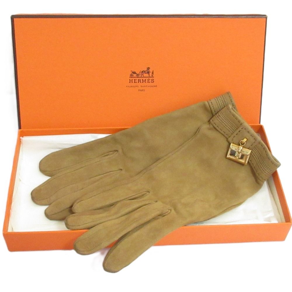 Hermes Bolide Jije Bag with Charm Nuba Cles the Glove 7.5 Camel Brown
