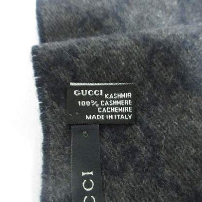 Gucci GG Pattern Cashmere Fringe Scarf Navy — view 8