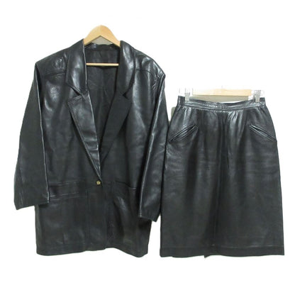 Loewe Vintage Lambskin Tailored Jacket Skirt Set Black