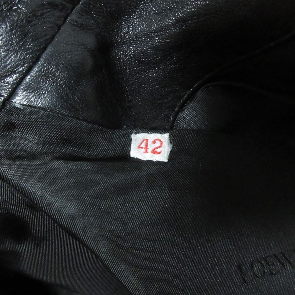 Loewe Vintage Lambskin Tailored Jacket Skirt Set Black — view 5
