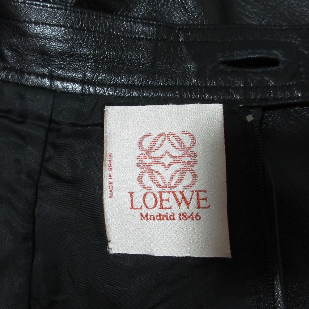 Loewe Vintage Lambskin Tailored Jacket Skirt Set Black — view 8