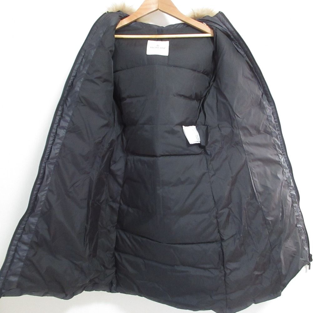 Moncler Nantesfur Hooded Down Coat 0 Black — view 4