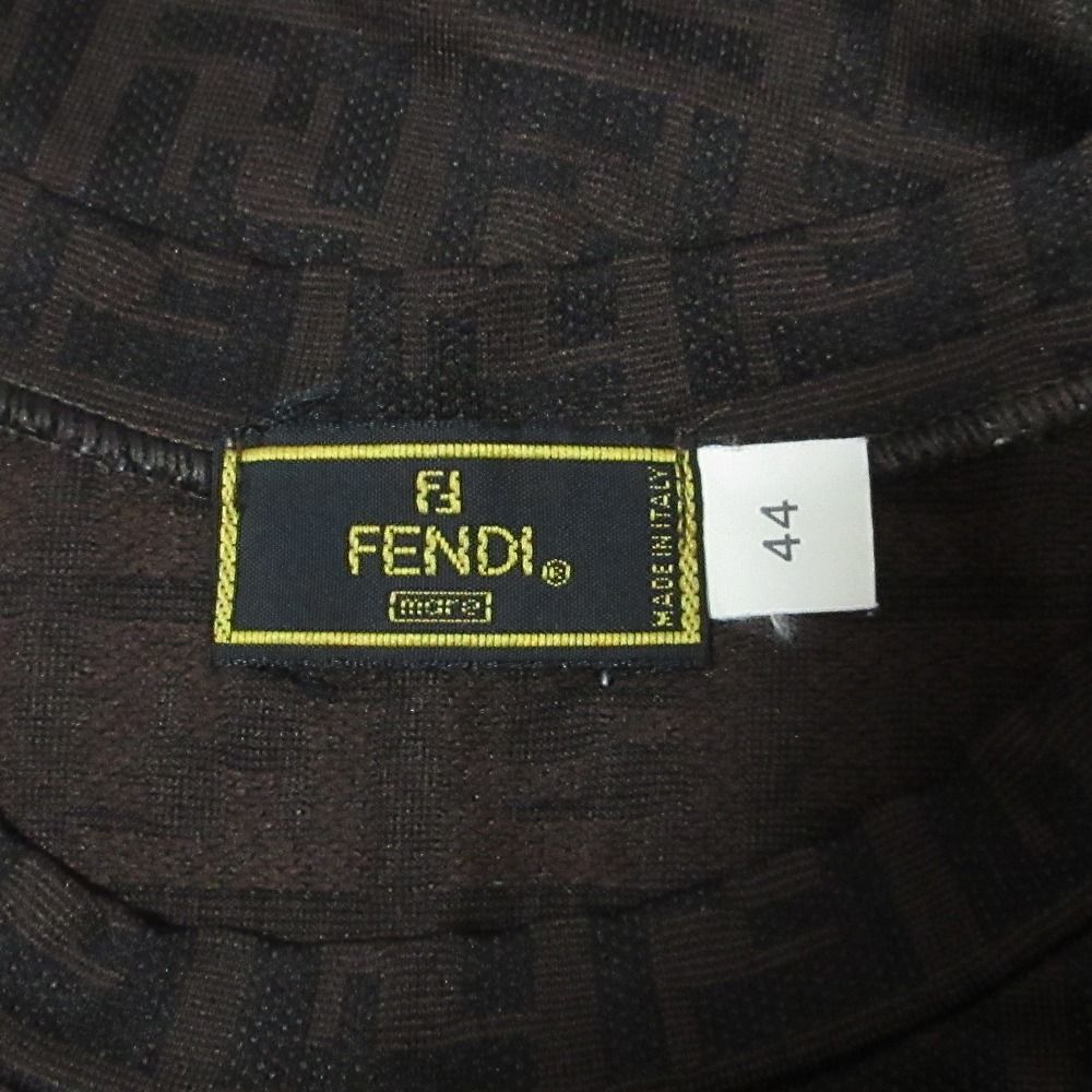 Fendi Vintage Zucca Pattern Stretch Above Knee Length Sleeveless Dress 44 Black — view 5