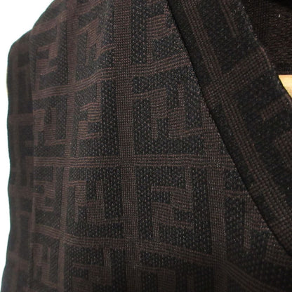 Fendi Vintage Zucca Pattern Stretch Above Knee Length Sleeveless Dress 44 Black — view 3