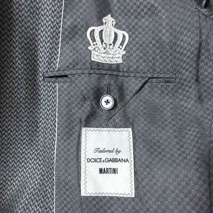 Dolce & Gabbana Herringbone Pattern Tailored Jacket Gilet Vest Trousers Pants — view 5