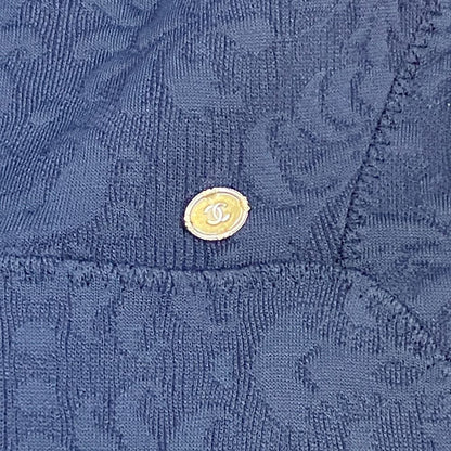Chanel Jacquard Knit Dress 36 Navy — view 4