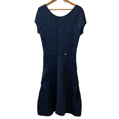 Chanel Jacquard Knit Dress 36 Navy