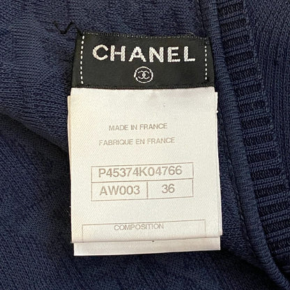 Chanel Jacquard Knit Dress 36 Navy — view 5
