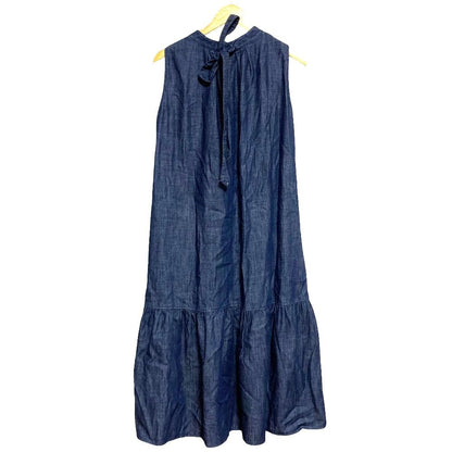 Max Mara Weekend Gather Denim Long Dress 42 Indigo — view 2