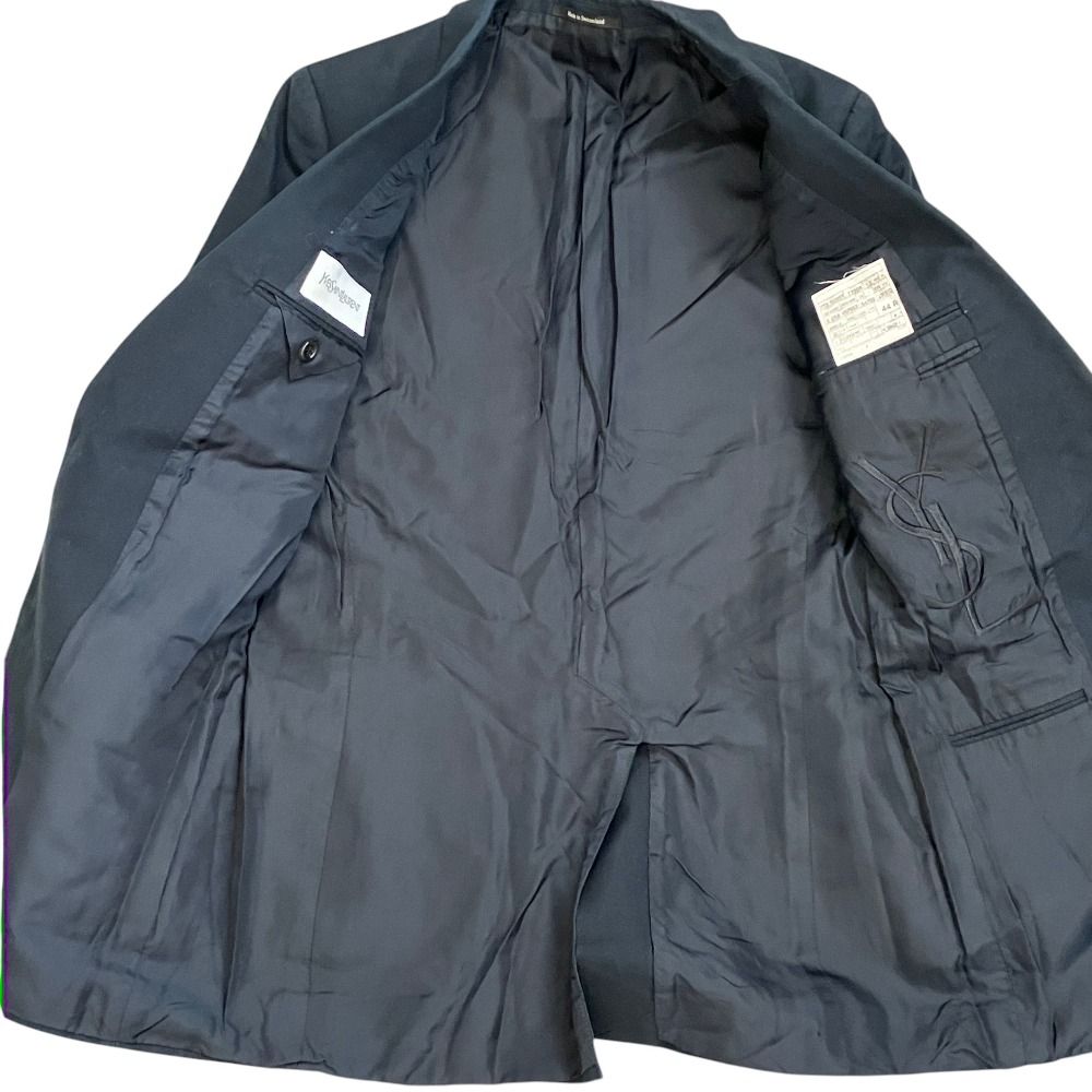 Saint Laurent Cotton Tailored Jacket 44 Navy — view 3