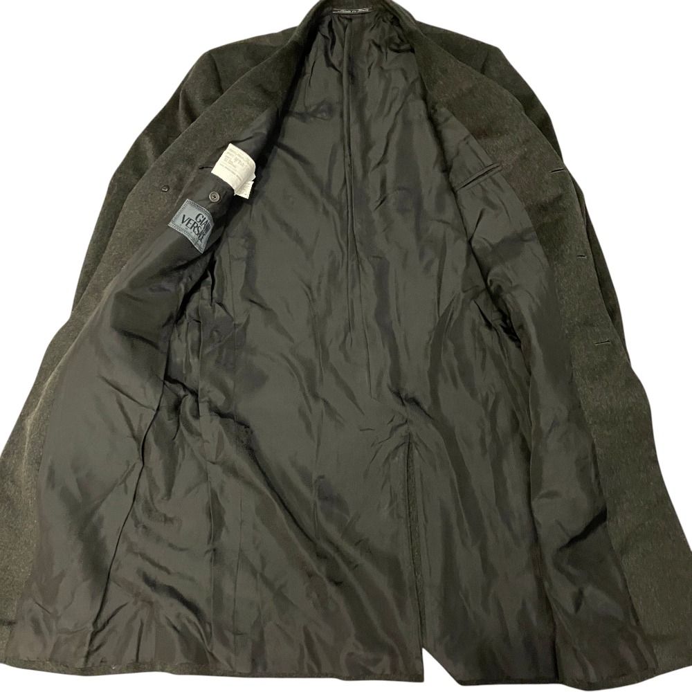 Versace Gianni Wool Cashmere Che Star Coat 48 Moss Green — view 3