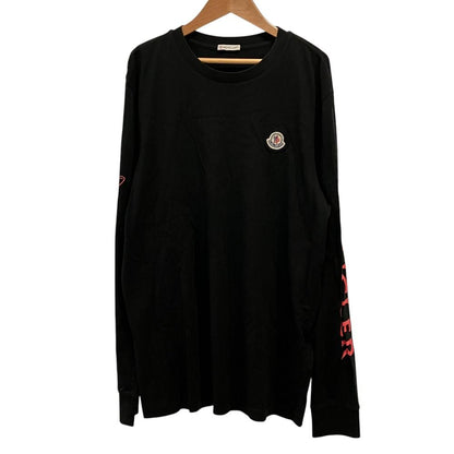Moncler LS T-Shirt Sleeve Logo Print Patch M Black