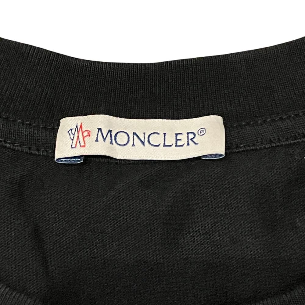 Moncler LS T-Shirt Sleeve Logo Print Patch M Black — view 6