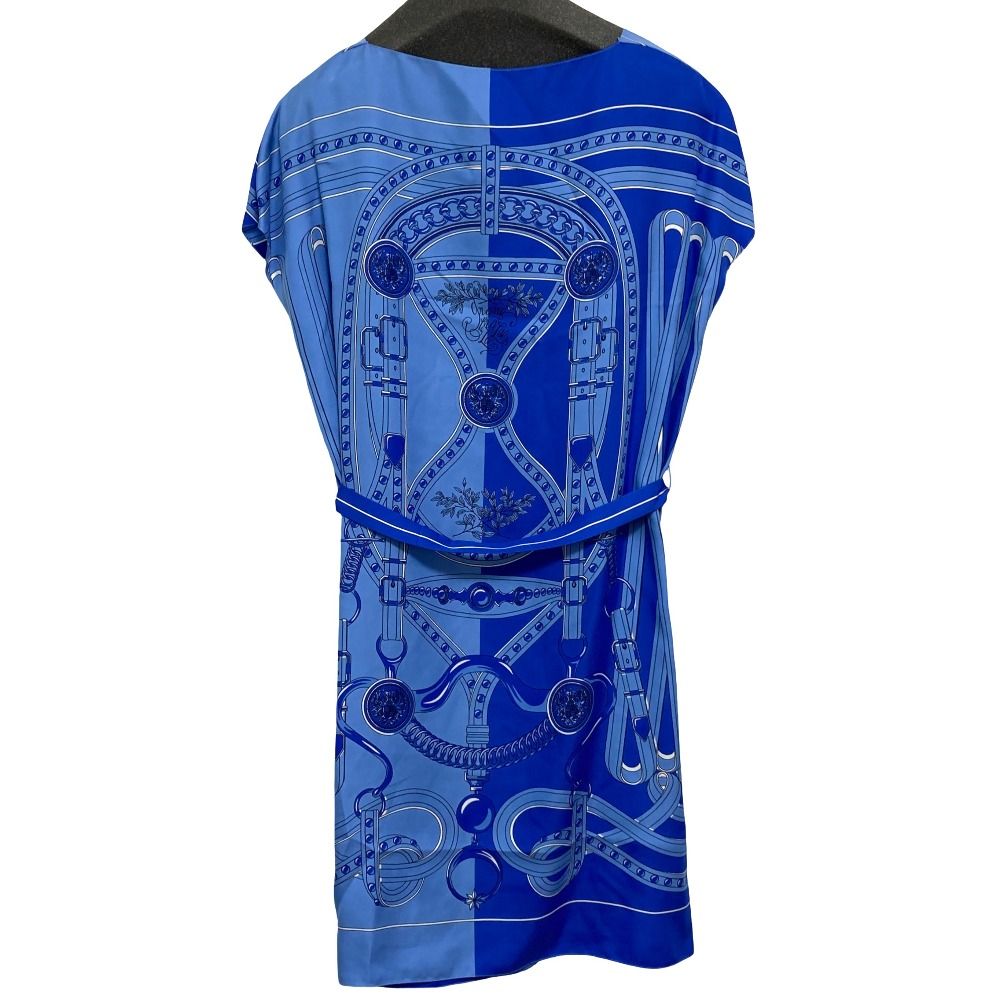 Hermes Grand Tralala Cut Twill Rene Dress 36 Blue — view 2