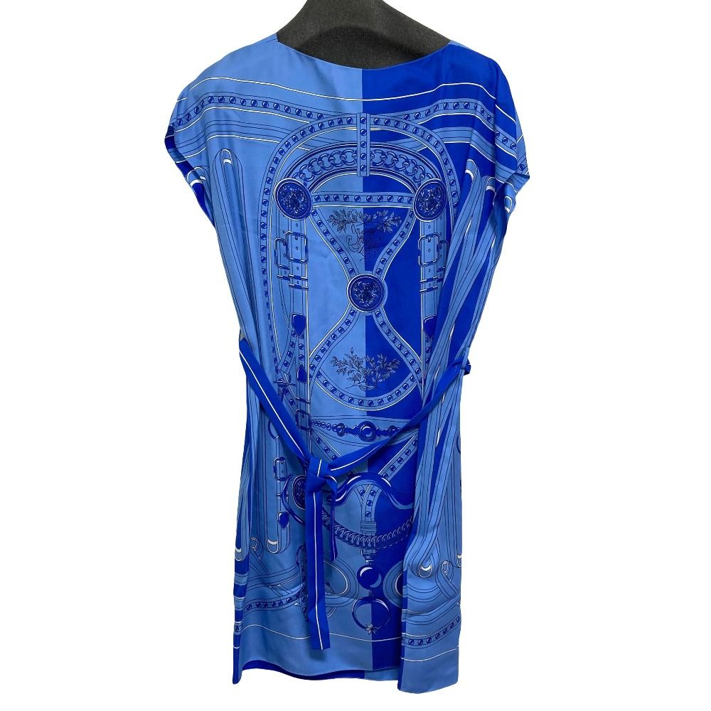 Hermes Grand Tralala Cut Twill Rene Dress 36 Blue