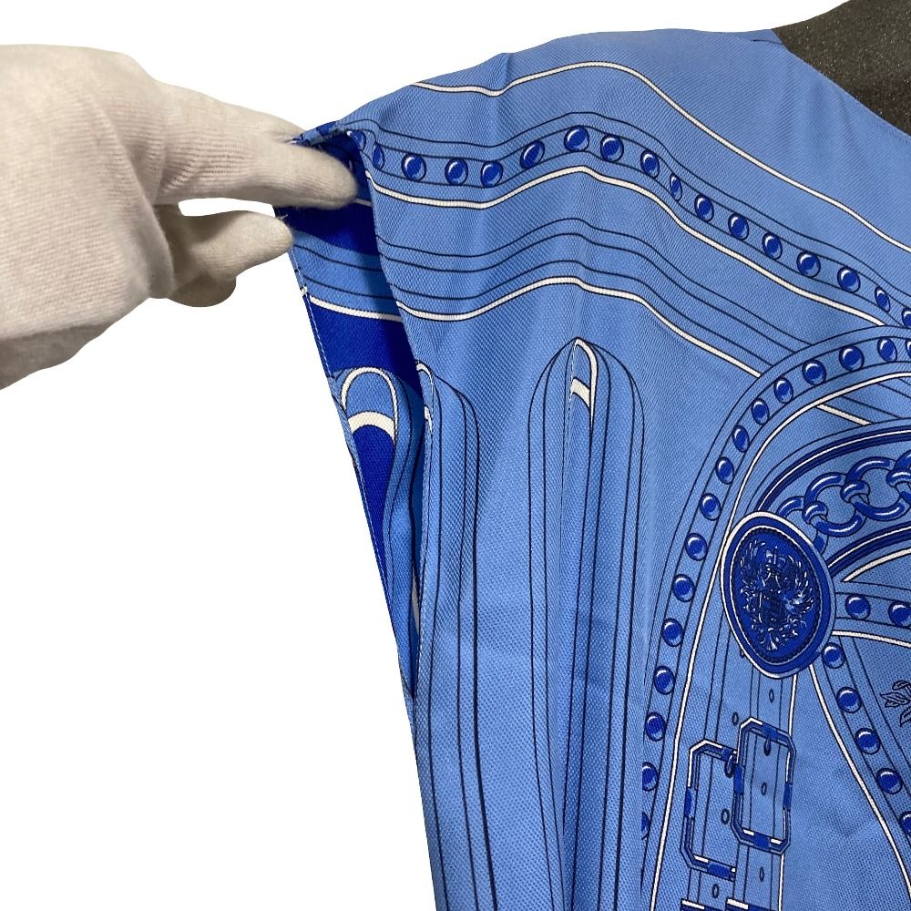 Hermes Grand Tralala Cut Twill Rene Dress 36 Blue — view 4