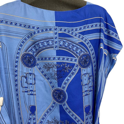 Hermes Grand Tralala Cut Twill Rene Dress 36 Blue — view 3