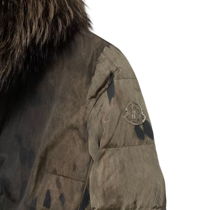 Moncler Gammerouge Nam Sin Giaccone Leopard Long Down Coat 0 Khaki — view 4