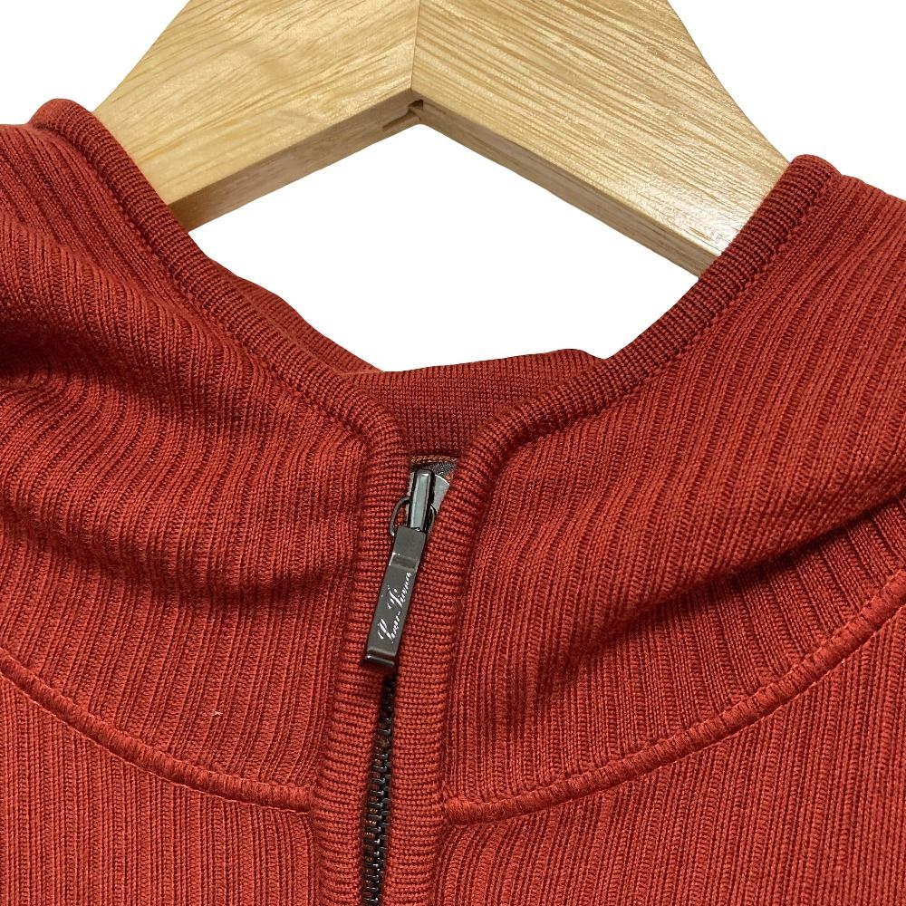 Loro Piana the Gift of Kings Half Zip Bargin Wool Knit Hoodie M Brown — view 3