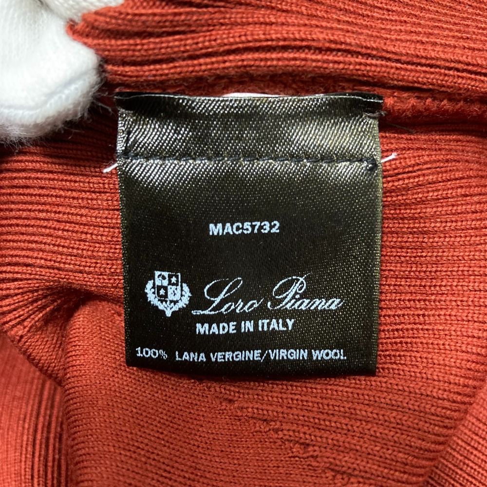 Loro Piana the Gift of Kings Half Zip Bargin Wool Knit Hoodie M Brown — view 8