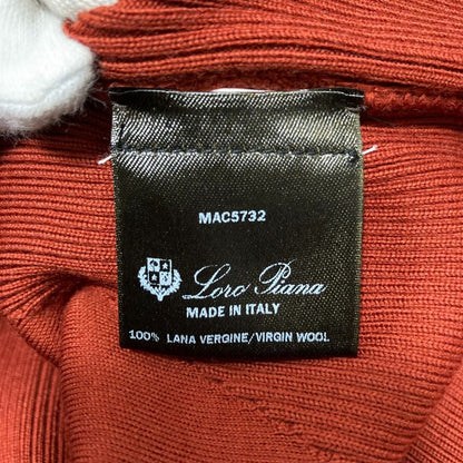 Loro Piana the Gift of Kings Half Zip Bargin Wool Knit Hoodie M Brown — view 8