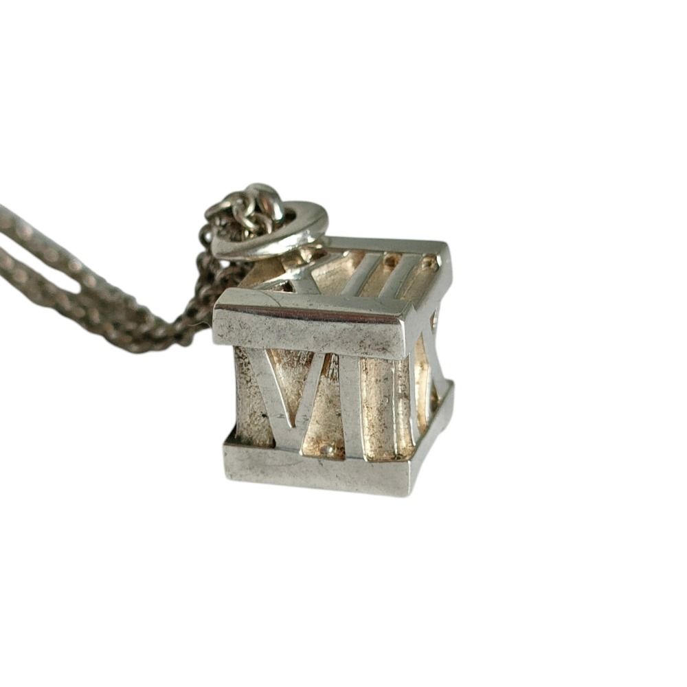 Tiffany & Co Atlas Cube Chain Pendant Silver — view 3