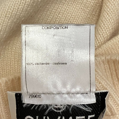Chanel Neck Cashmere Knit Sweater 34 Ivory — view 6