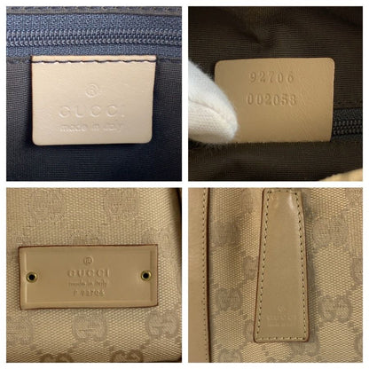 Gucci Beige Gold GG Canvas Leather Shoulder — view 3