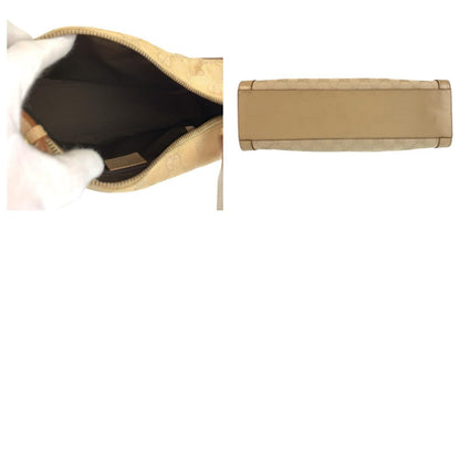 Gucci Beige Gold GG Canvas Leather Shoulder — view 9