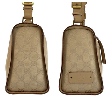 Gucci Beige Gold GG Canvas Leather Shoulder — view 8