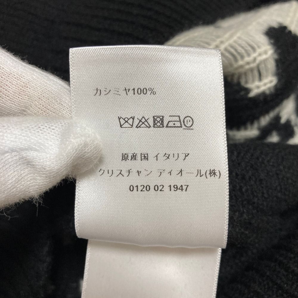 Dior Monochrome Flower Cashmere Knit Sweater 38 Black — view 7