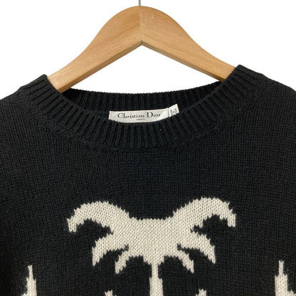 Dior Monochrome Flower Cashmere Knit Sweater 38 Black — view 3