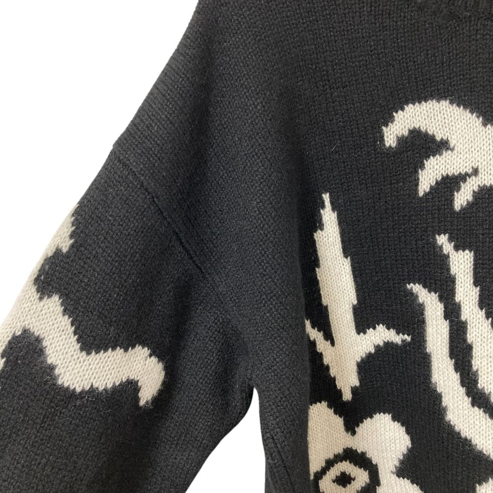 Dior Monochrome Flower Cashmere Knit Sweater 38 Black — view 8