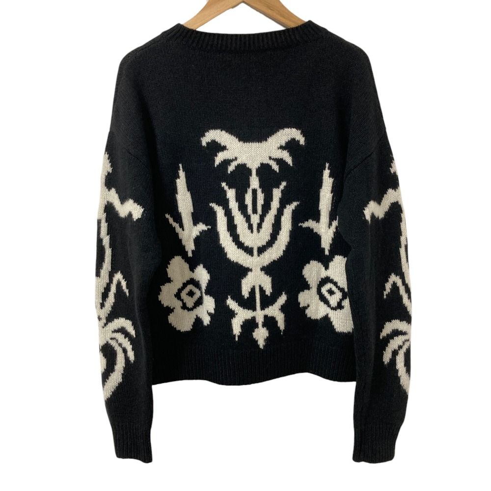 Dior Monochrome Flower Cashmere Knit Sweater 38 Black — view 2